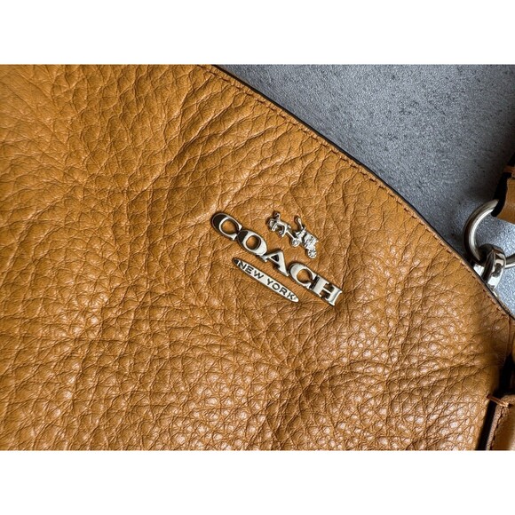 Auth COACH SMALL KELSEY SATCHEL IN PEBBLE LEATHER (F36675) MUSTARD Crossbody Bag - Picture 4 of 10